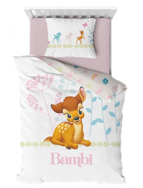 Disney Bambi Flowers Bettwäsche  für Kleinkinder  100 x 140 cm, 40 x 60 cm