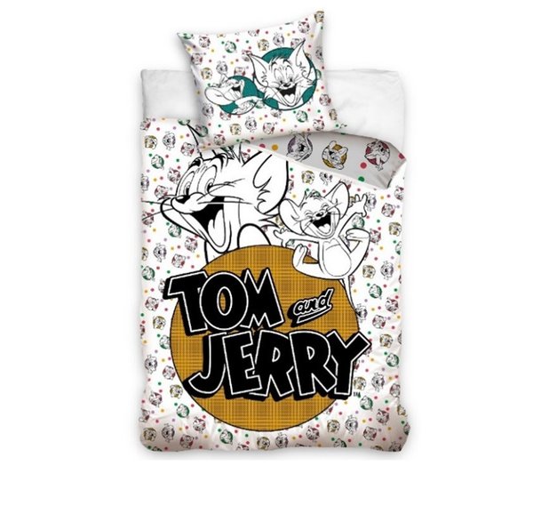 Tom and Jerry White Bettwäsche 140×200 cm, 70x90 cm